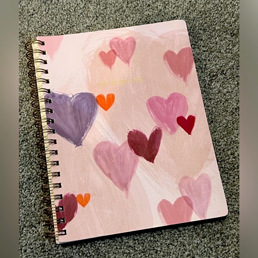 Fringe Studio Heart Design Notebook - Pink and Purple